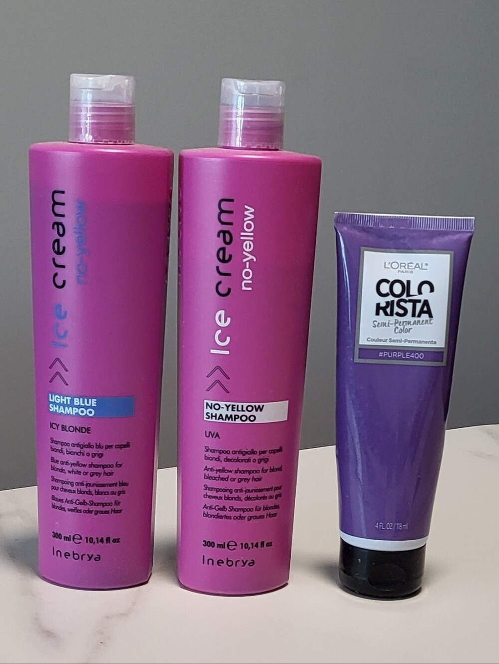 Ice Cream No-Yellow & Light Blue Shampoo, L'oreal Colorista Semi Pernament Color